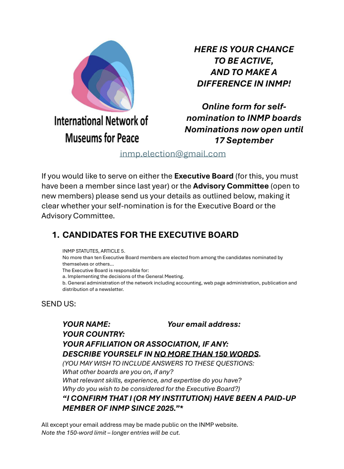 Make a difference to INMP! 2026 Elections details